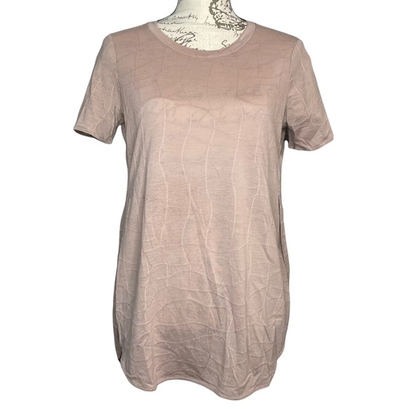 Aritzia Wilfred high low side split short sleeve brown tunic size small - Picture 7 of 7